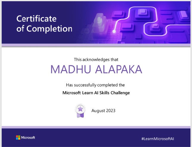 Microsoft AI Skills Challenge